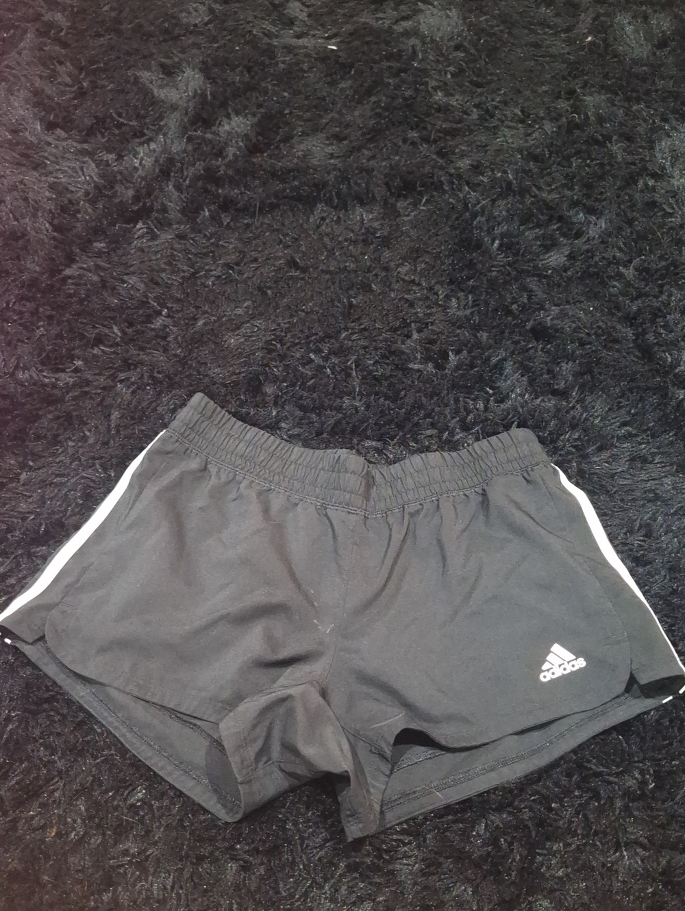 adidas Black Women's Athletic Shorts with White Side Stripes